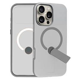 Shockproof Rugger Magnetic Case with Kickstand (GRAY) for iPhone 16 Pro Max (Only Ground Shipping)
