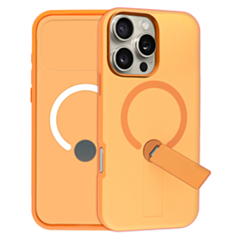 Shockproof Rugger Magnetic Case with Kickstand (ORANGE) for iPhone 16 Pro Max (Only Ground Shipping)
