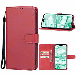 Leather Wallet Case with Card Slot - RED for iPhone 16 Pro Max (Only Ground Shipping)