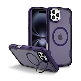 Shockproof Magsafe Case with Camera Stand - PURPLE for iPhone 16 Pro Max (Only Ground Shipping)