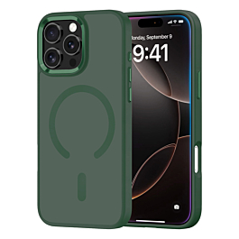 New Magnetic Wireless Charging Case with IC Chip (DARK GREEN) for iPhone 16 Pro Max (Only Ground Shipping)