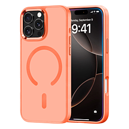 New Magnetic Wireless Charging Case with IC Chip (ORANGE) for iPhone 16 Pro Max (Only Ground Shipping)