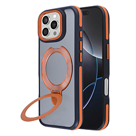 Matte Transparent Case with Wireless Charging Kickstand - ORANGE for iPhone 16 Pro Max (Only Ground Shipping)
