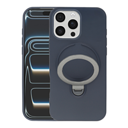 Pastel Shield Carbon Fiber Magnetic Kickstand Case (NAVY BLUE) for iPhone 16 Pro Max (Only Ground Shipping)