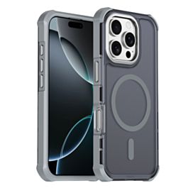 Dual Layer Electroplated Border Wireless Charging Case (GRAY) for iPhone 16 Pro Max (Only Ground Shipping)
