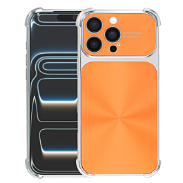 CD-Pattern Electroplated Four Corner Shockproof Case - ORANGE for iPhone 16 Pro Max (Only Ground Shipping)
