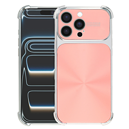 CD-Pattern Electroplated Four Corner Shockproof Case - PINK for iPhone 16 Pro Max (Only Ground Shipping)