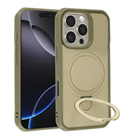Shockproof Case with Magnetic Kickstand for iPhone 16 Pro Max (KHAKI) (Only Ground Shipping)