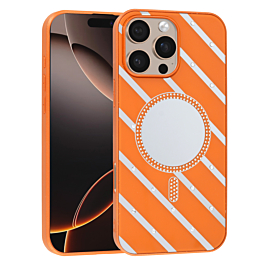 Magnetic Mirror Phone Case with Wireless Charging - ORANGE for iPhone 16 Pro Max (Only Ground Shipping)