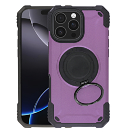 Hybrid Tuff Case with Magnetic Kickstand (PURPLE) for iPhone 16 Pro Max (Only Ground Shipping)