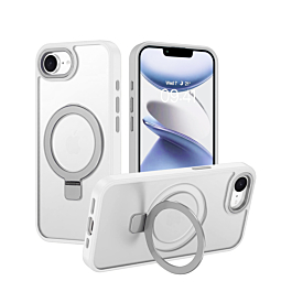 Carbon Wireless Charging Case with Ring Stand - (CLEAR) for iPhone 16e / 17e (Only Ground Shipping)