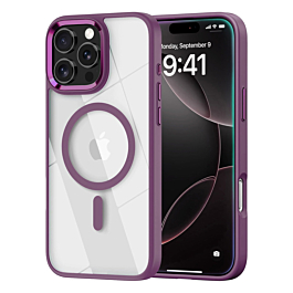 Shiny Magnetic Clear Cases - PURPLE for iPhone 16 Pro (Only Ground Shipping)
