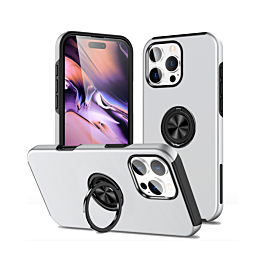 Dual Layer Case with Magnetic Ring - SILVER for iPhone 16 Pro (Only Ground Shipping)