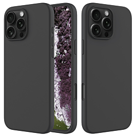 Soft Solid Silicone Case (Full Buttom Cover) - BLACK for iPhone 16 Pro (Only Ground Shipping)