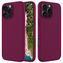 iPhone 16 Pro Soft Solid Silicone Case (Full Buttom Cover) - MAROON (Only Ground Shipping)
