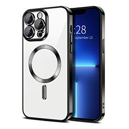 Shiny Wireless Charging Clear Case - BLACK for iPhone 16 Pro (Only Ground Shipping)