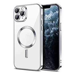 Shiny Wireless Charging Clear Case - SILVER for iPhone 16 Pro (Only Ground Shipping)