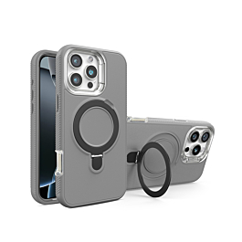 Support Heavy Duty Case with Wireless Charging Kickstand - GRAY for iPhone 16 Pro (Only Ground Shipping)