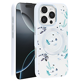 Flower Design Wireless Charging Case - WHITE for iPhone 16 Pro / 17 (Only Ground Shipping)