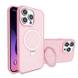 Carbon Wireless Charging Case with Ring Stand - PINK for iPhone 16 Pro (Only Ground Shipping)