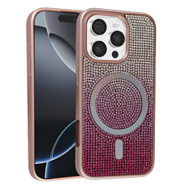 Wireless Charging Bling Diamond Crystal Case - ROSE GOLD for iPhone 16 Pro (Only Ground Shipping)