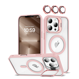 Transpalet Silicone case & Camera stand with Camera Lens - PINK for iPhone 16 Pro Max (Only Ground Shipping)