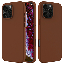 iPhone 16 Pro Soft Solid Silicone Case (Full Buttom Cover) - BROWN (Only Ground Shipping)