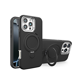 Support Heavy Duty Case with Wireless Charging Kickstand - BLACK for iPhone 16 Pro Max (Only Ground Shipping)