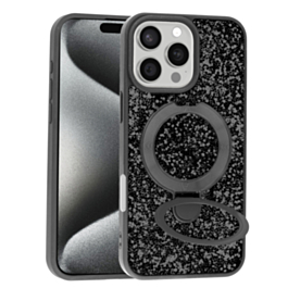 Sparkle Luxury Slim Case with Magnetic Kickstand for iPhone 16 Pro Max (BLACK) (Only Ground Shipping)