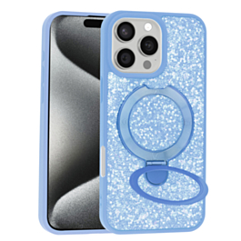 Sparkle Luxury Slim Case with Magnetic Kickstand for iPhone 16 Pro Max (LIGHT BLUE) (Only Ground Shipping)