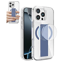 Hard Clear Case with MagGrip for iPhone 16 Pro Max (LIGHT BLUE) (Only Ground Shipping)