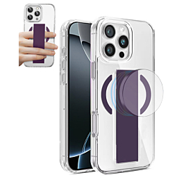 Hard Clear Case with MagGrip for iPhone 16 Pro Max (PURPLE) (Only Ground Shipping)