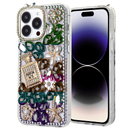 Crystal Flower Silicone Hard Case COLORFUL Style 2 for iPhone 16 Pro Max (Only Ground Shipping)