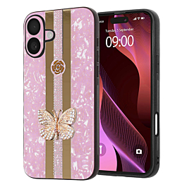 Luxury Diamond Shiny Cases with Butterfly Design - PURPLE for iPhone 17 (Only Ground Shipping)