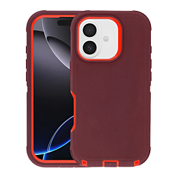 Heavy Duty Case - MAROON & RED for iPhone 17 (Only Ground Shipping)