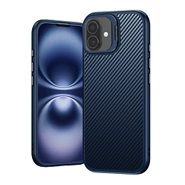 Luxury Carbon Fiber Textured Case - BLUE for iPhone 17 (Only Ground Shipping)