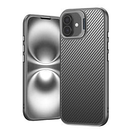 Luxury Carbon Fiber Textured Case - GRAY for iPhone 17 (Only Ground Shipping)
