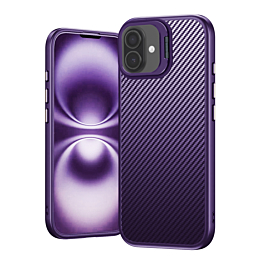 Luxury Carbon Fiber Textured Case - PURPLE for iPhone 17 (Only Ground Shipping)