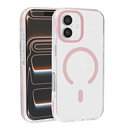 Color Frame Crystal Clear Case with Magsafe - PINK for iPhone 17 (Only Ground Shipping)