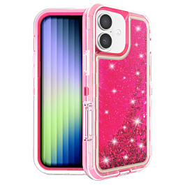 Protective Glitter Liquid Bumper Case - HOT PINK for iPhone 17 (Only Ground Shipping)