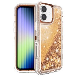 Protective Glitter Liquid Bumper Case - ROSE GOLD for iPhone 17 (Only Ground Shipping)