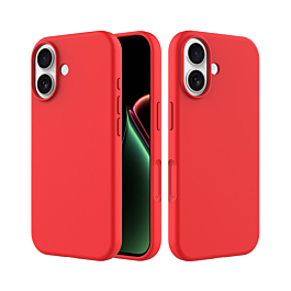 Soft Solid Silicone Case (Full Buttom Cover) - RED for iPhone 17 (Only Ground Shipping)