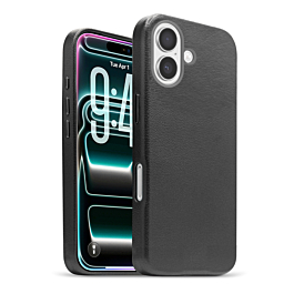 New Leather Case with Wireless Charger - BLACK for iPhone 17 (Only Ground Shipping)