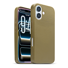 New Leather Case with Wireless Charger - LIGHT BROWN for iPhone 17 (Only Ground Shipping)