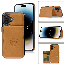 Leather Pocket Wallet Case - ORANGE for iPhone 17 (Only Ground Shipping)