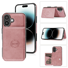 Leather Pocket Wallet Case - PINK for iPhone 17 (Only Ground Shipping)