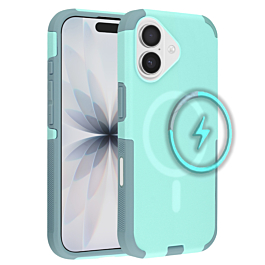 Dual Layer Cases with Wireless Charging - TEAL for iPhone 17 (Only Ground Shipping)
