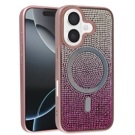 Wireless Charging Bling Diamond Crystal Case - PINK for iPhone 17 (Only Ground Shipping)