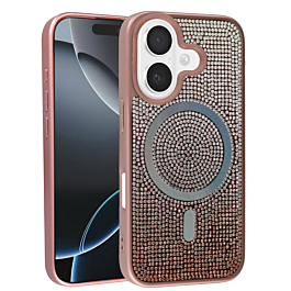 Wireless Charging Bling Diamond Crystal Case - ROSE GOLD for iPhone 17 (Only Ground Shipping)