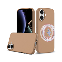 Soft Solid Silicone Case with Wireless Charging - BROWN for iPhone 17 (Only Ground Shipping)